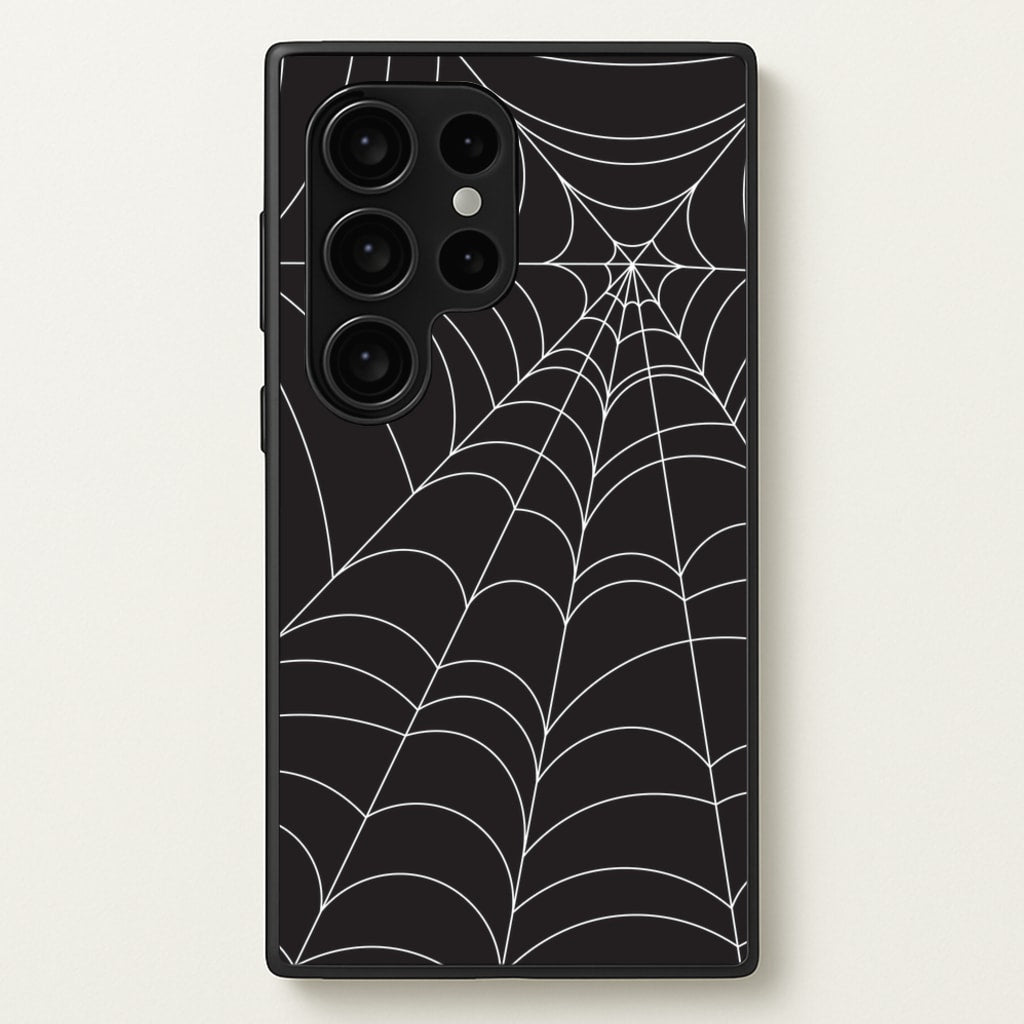 Black Cobwebs Pattern - Halloween Phone Case for Galaxy S24 Ultra