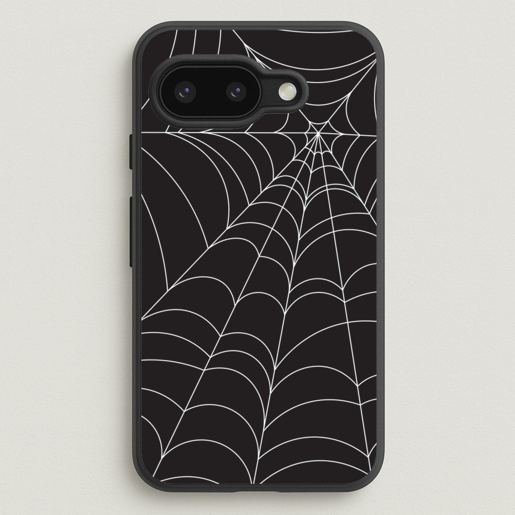Black Cobwebs Pattern - Halloween Phone Case for Google Pixel 9a
