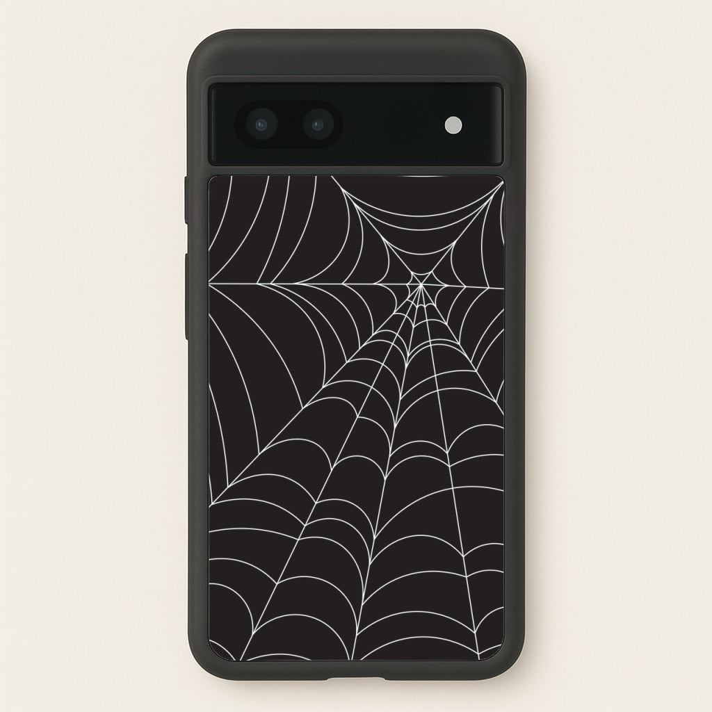 Black Cobwebs Pattern - Halloween Phone Case for Google Pixel 7a