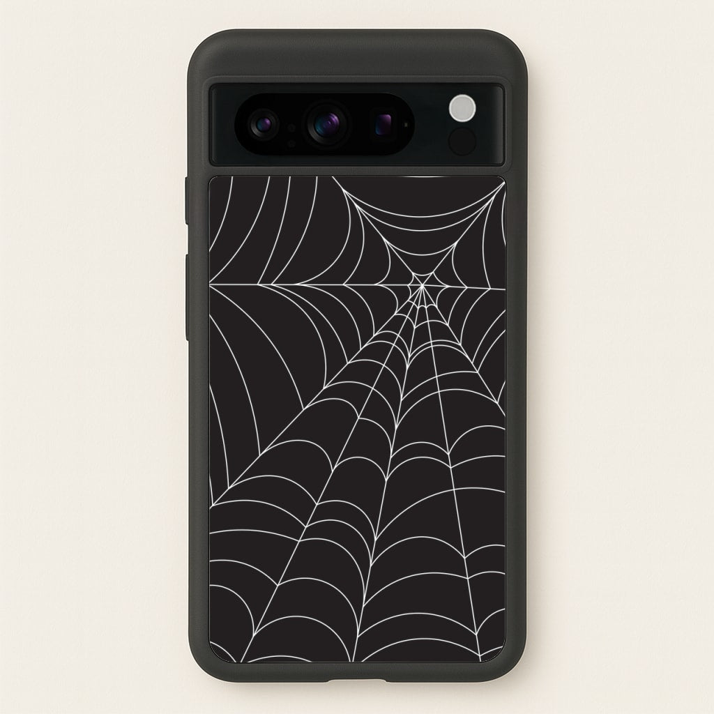 Black Cobwebs Pattern - Halloween Phone Case for Google Pixel 8 Pro