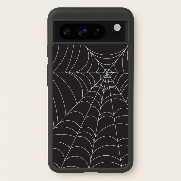 Black Cobwebs Pattern - Halloween Phone Case for Google Pixel 8 Pro