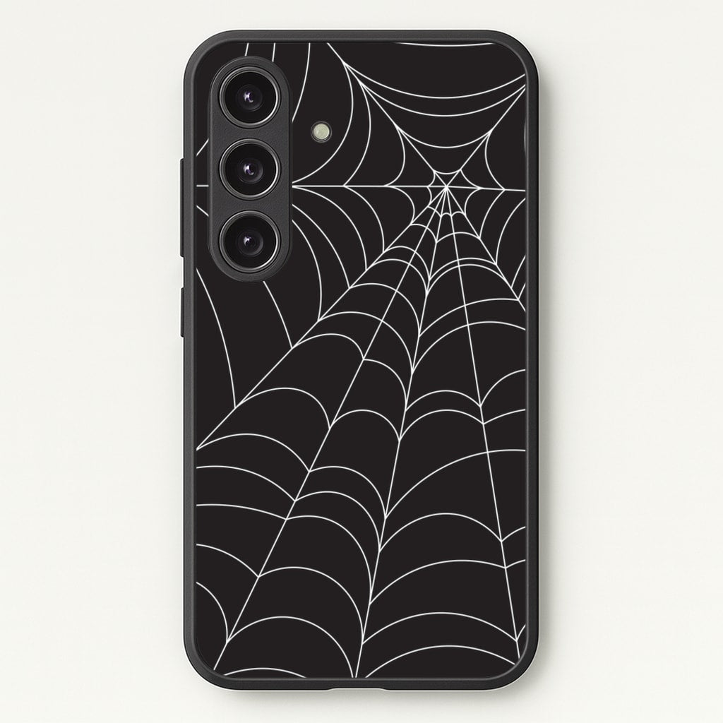 Black Cobwebs Pattern - Halloween Phone Case for Galaxy S24FE