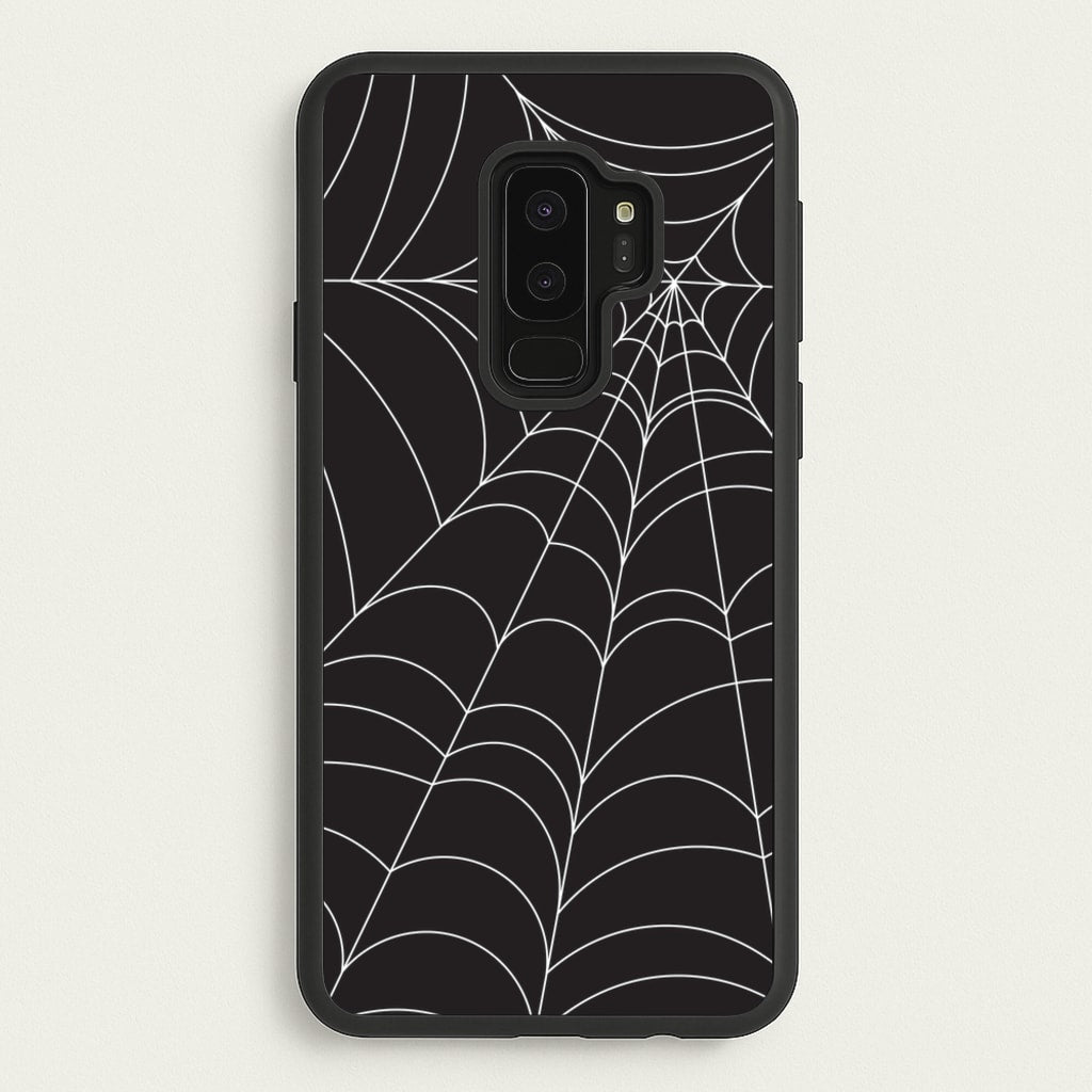 Black Cobwebs Pattern - Halloween Phone Case for Galaxy S9 Plus