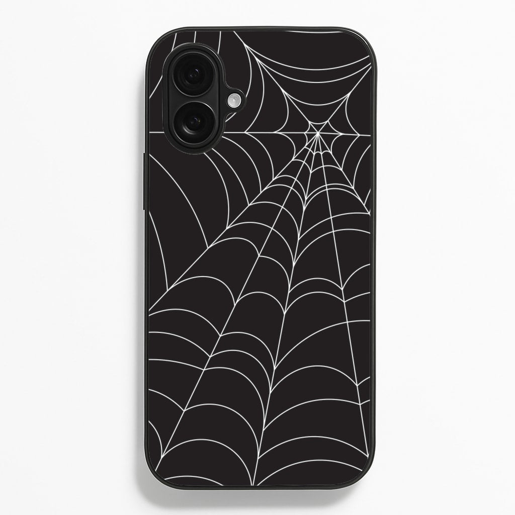 Black Cobwebs Pattern - Halloween Phone Case for iPhone 16 Plus