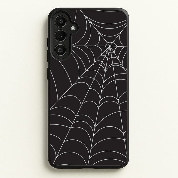 Black Cobwebs Pattern - Halloween Phone Case for Galaxy A36