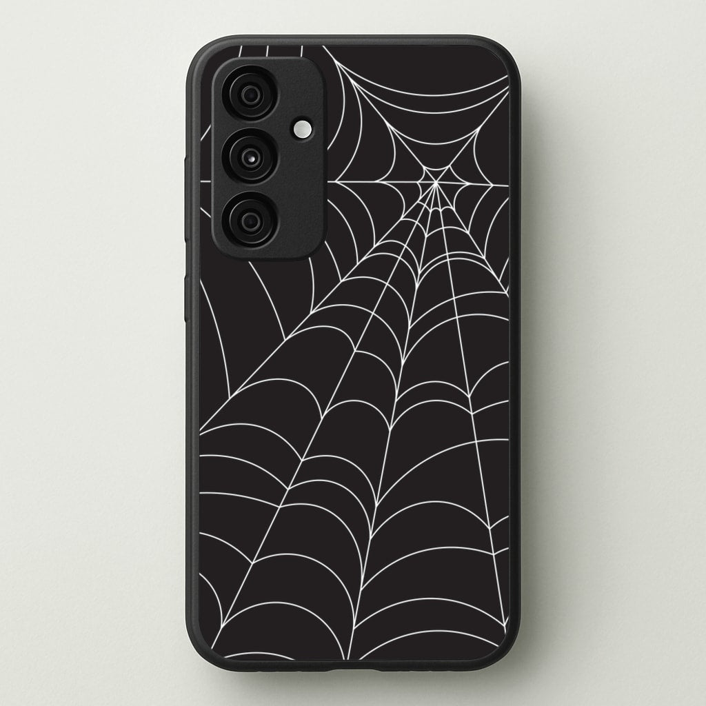 Black Cobwebs Pattern - Halloween Phone Case for Galaxy A35