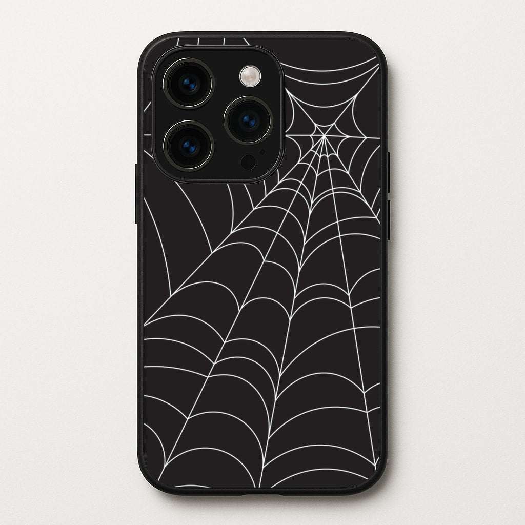 Black Cobwebs Pattern - Halloween Phone Case for iPhone 15 Pro Max