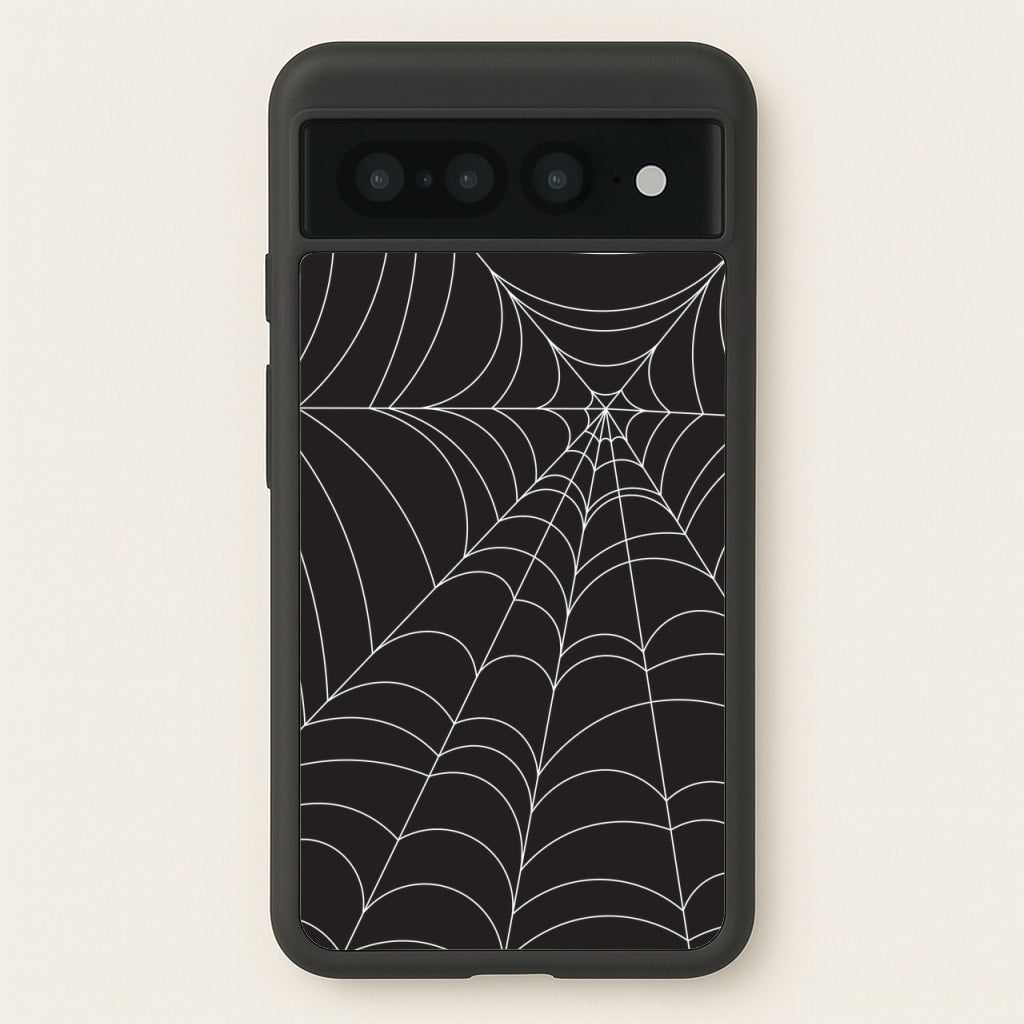 Black Cobwebs Pattern - Halloween Phone Case for Google Pixel 7 Pro