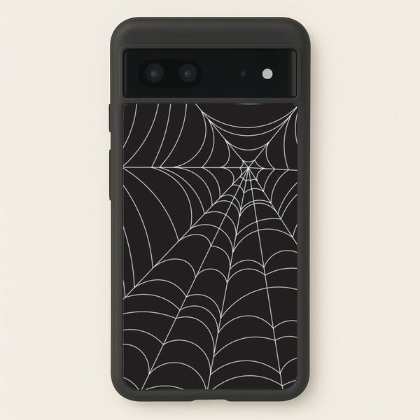 Black Cobwebs Pattern - Halloween Phone Case for Google Pixel 7