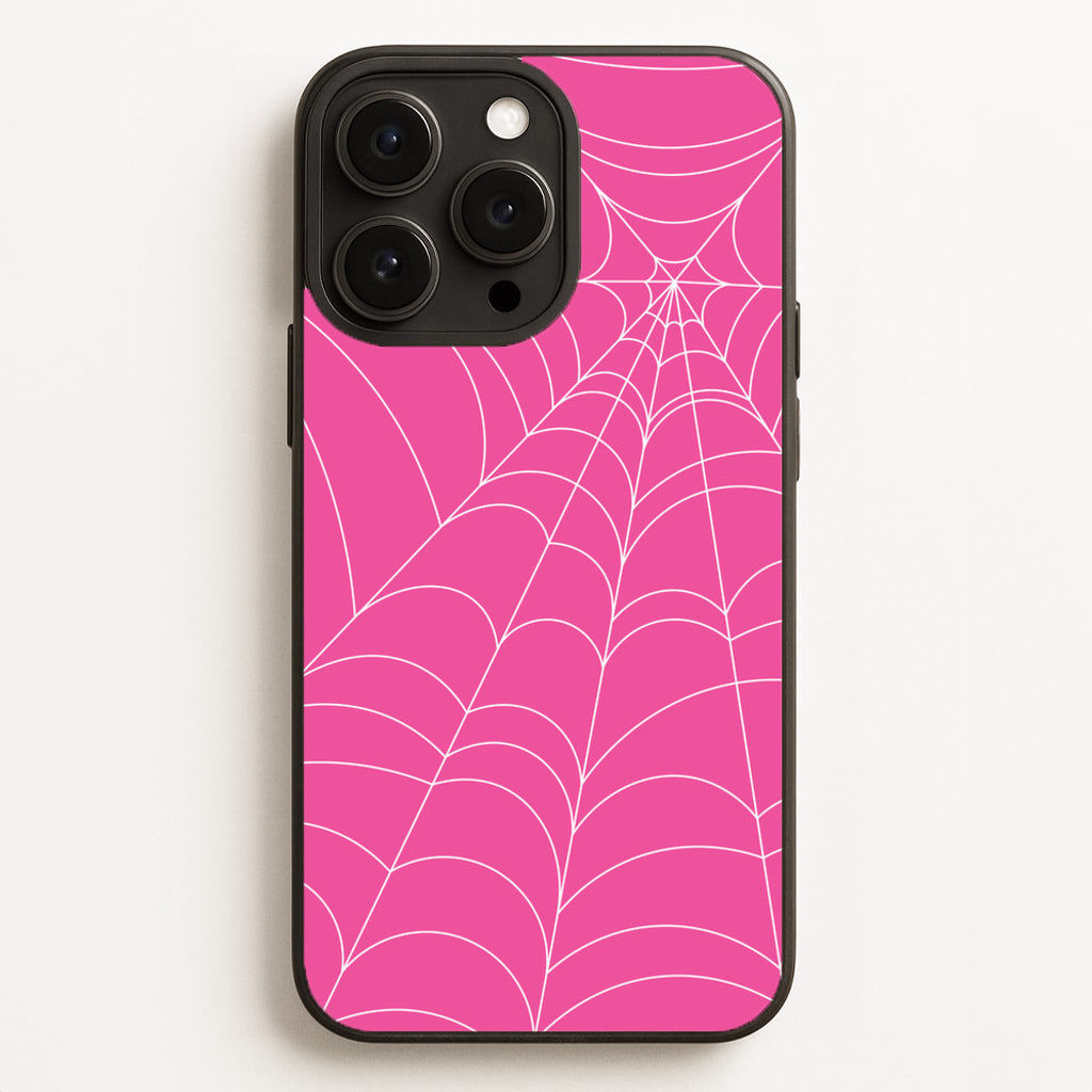 Pink Cobwebs Pattern - Halloween Phone Case for iPhone 16 Pro Max