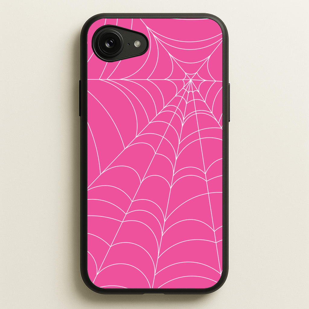 Pink Cobwebs Pattern - Halloween Phone Case for iPhone 16e
