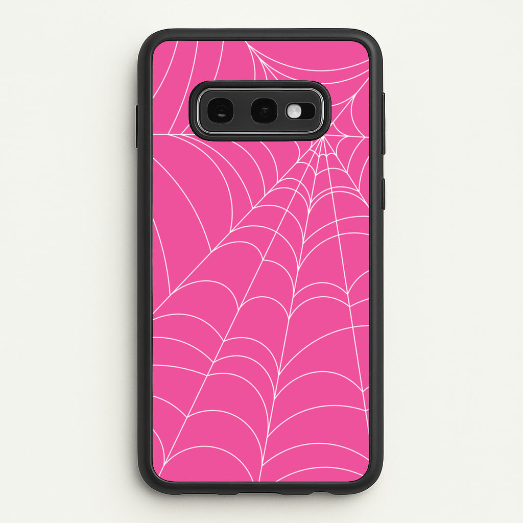 Pink Cobwebs Pattern - Halloween Phone Case for Galaxy S10e