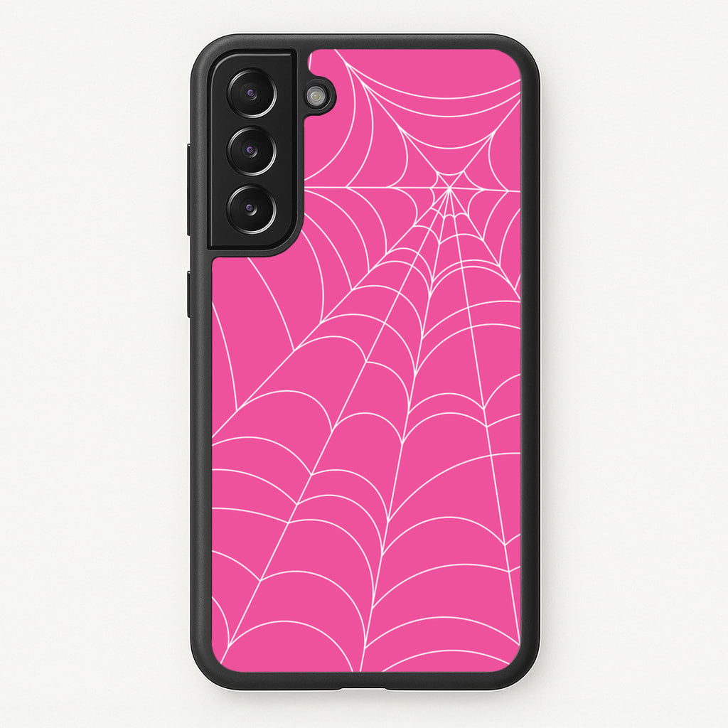 Pink Cobwebs Pattern - Halloween Phone Case for Galaxy S21 Plus