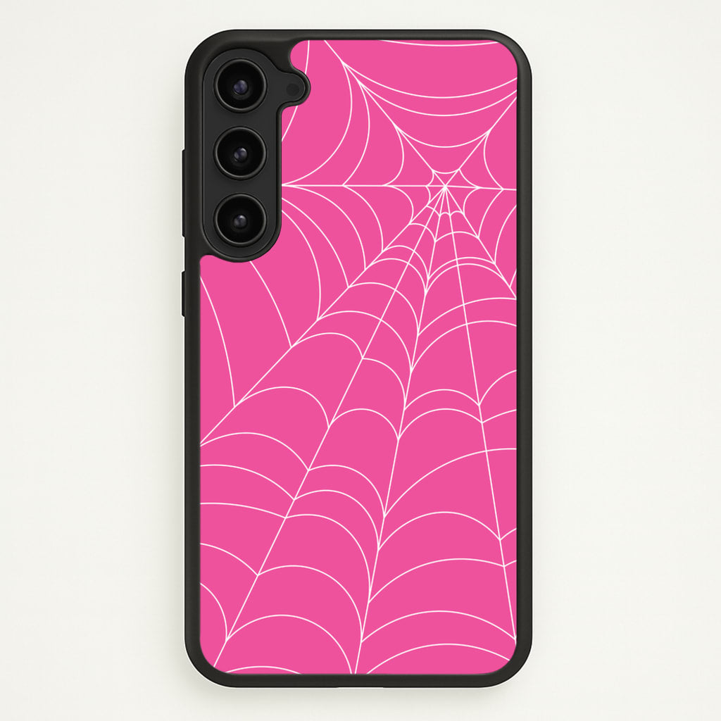 Pink Cobwebs Pattern - Halloween Phone Case for Galaxy S23 Plus