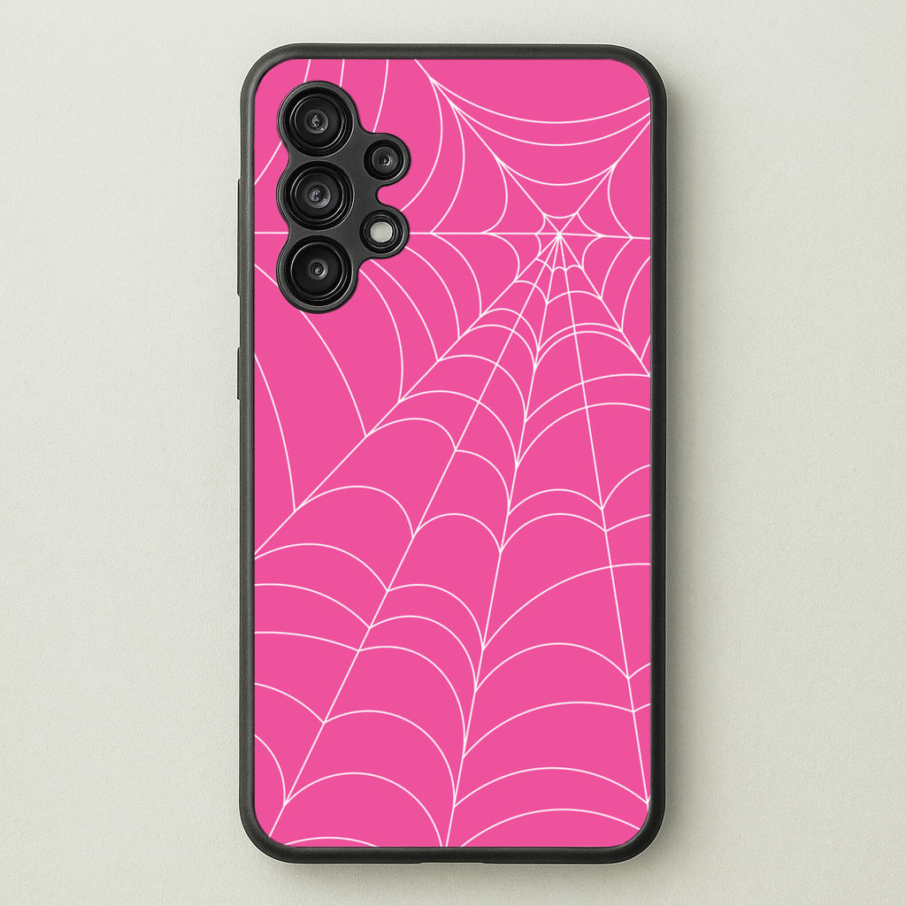 Pink Cobwebs Pattern - Halloween Phone Case for Galaxy A13