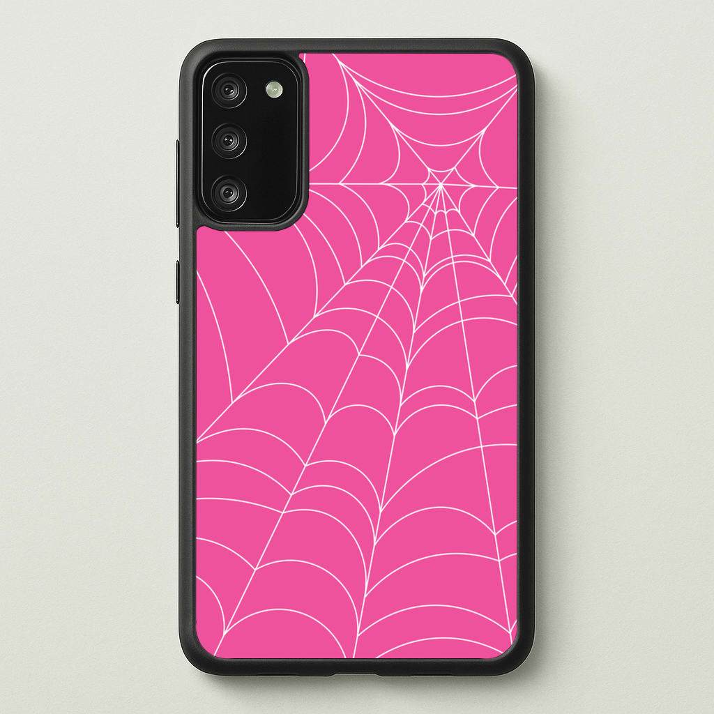 Pink Cobwebs Pattern - Halloween Phone Case for Galaxy A41