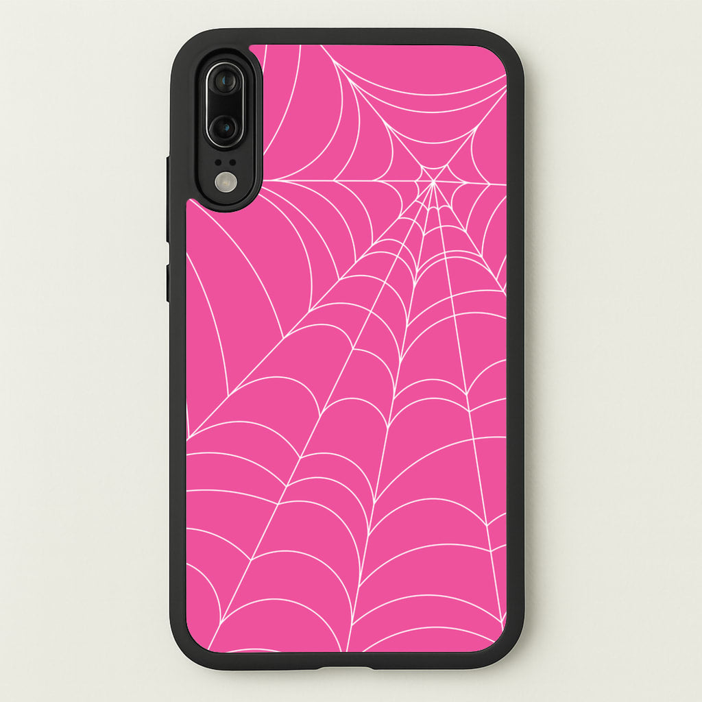 Pink Cobwebs Pattern - Halloween Phone Case for Huawei P20