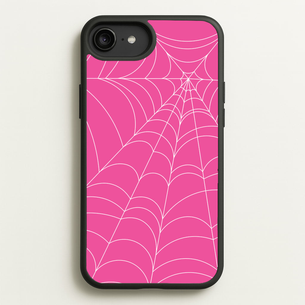 Pink Cobwebs Pattern - Halloween Phone Case for iPhone 6 Plus / 7 Plus / 8 Plus