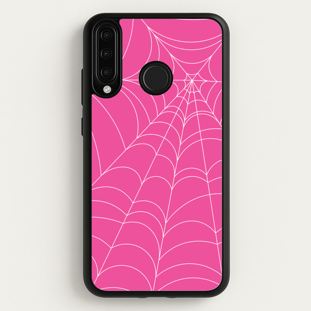 Pink Cobwebs Pattern - Halloween Phone Case for Huawei P30 Lite
