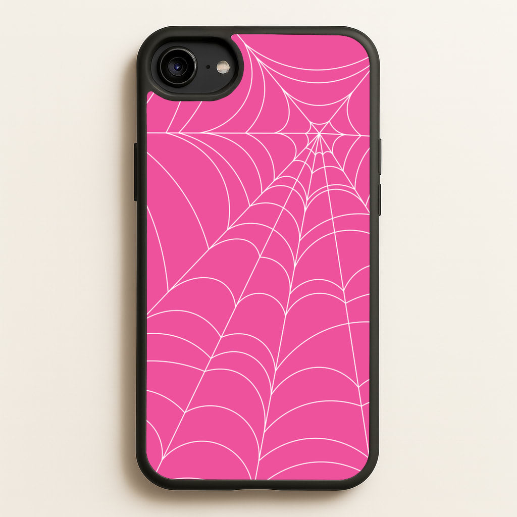 Pink Cobwebs Pattern - Halloween Phone Case for iPhone 6 / 7 / 8 / SE