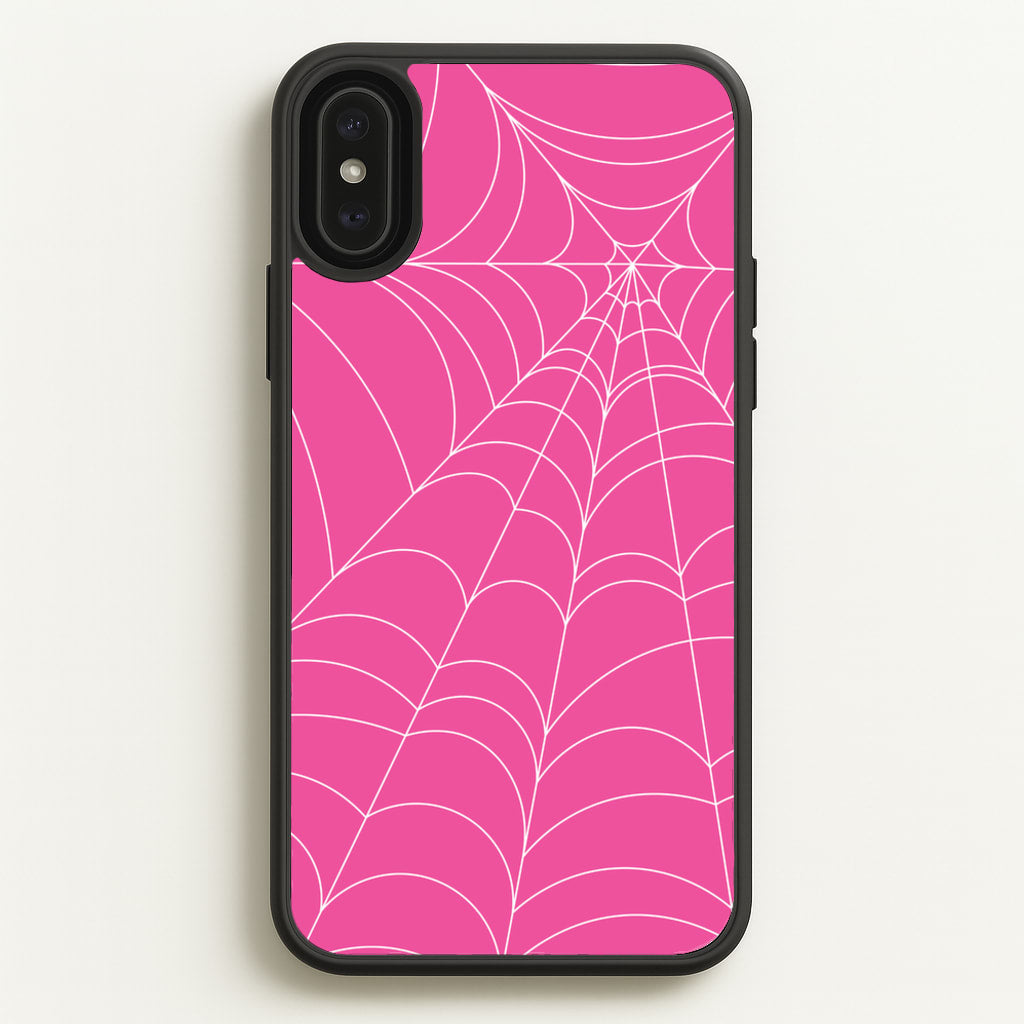 Pink Cobwebs Pattern - Halloween Phone Case for iPhone XS Max