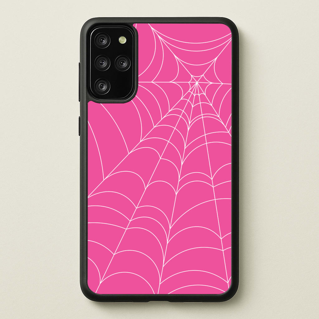 Pink Cobwebs Pattern - Halloween Phone Case for Galaxy S20 Plus
