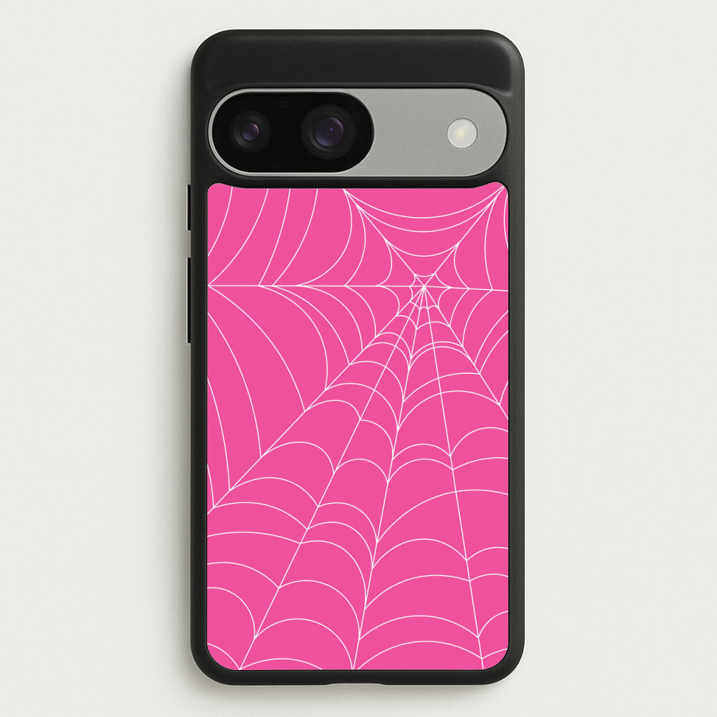 Pink Cobwebs Pattern - Halloween Phone Case for Google Pixel 9 / 9 Pro