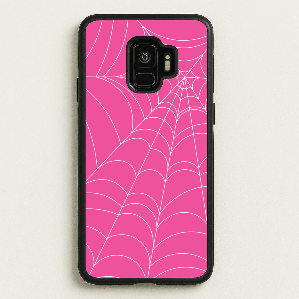 Pink Cobwebs Pattern - Halloween Phone Case for Galaxy S9