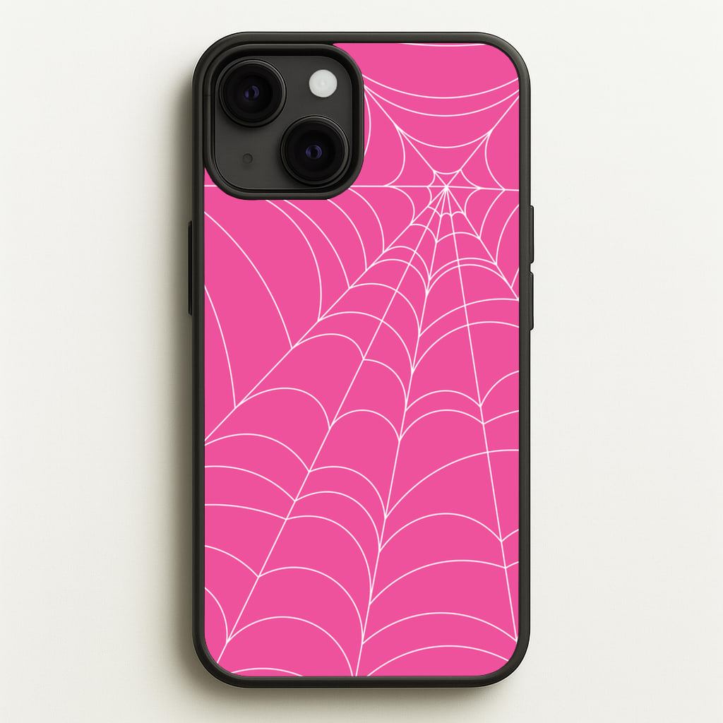 Pink Cobwebs Pattern - Halloween Phone Case for iPhone 13