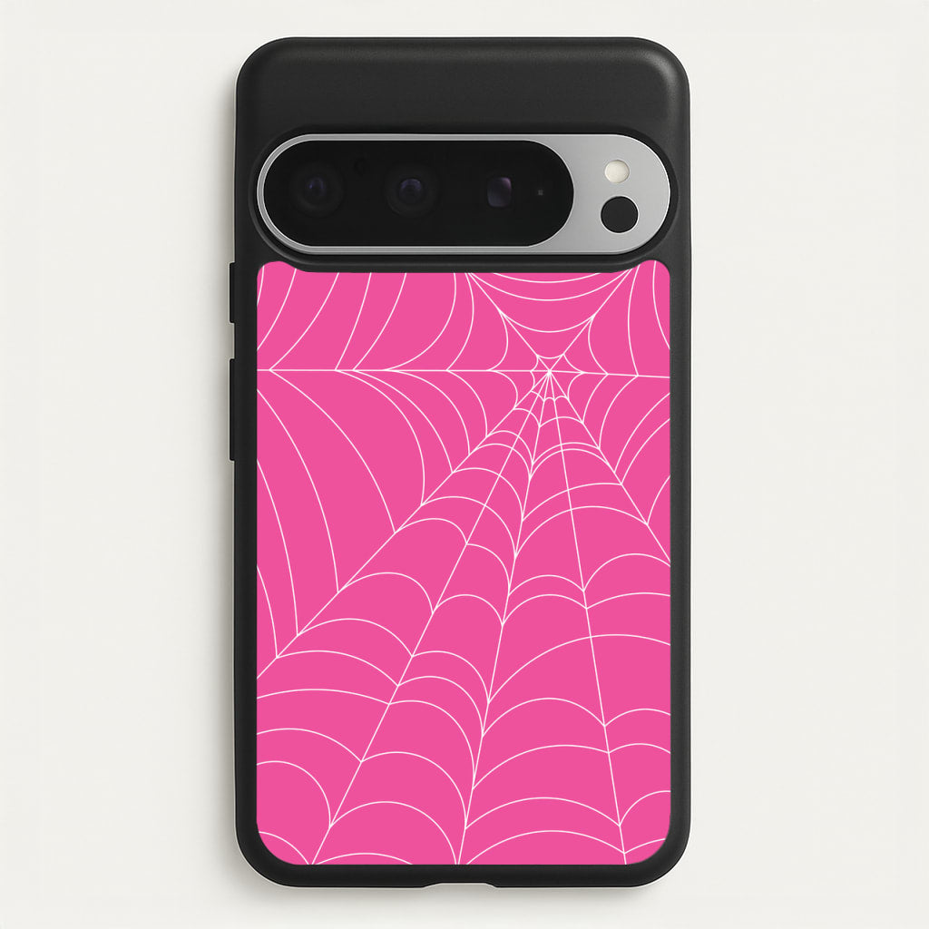 Pink Cobwebs Pattern - Halloween Phone Case for Google Pixel 9 Pro XL