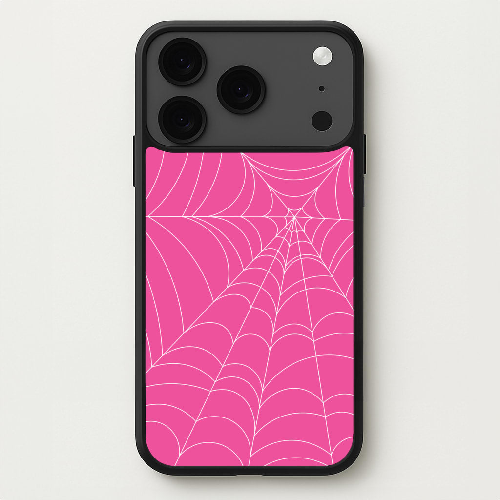 Pink Cobwebs Pattern Phone Case for iPhone 17 Pro Max