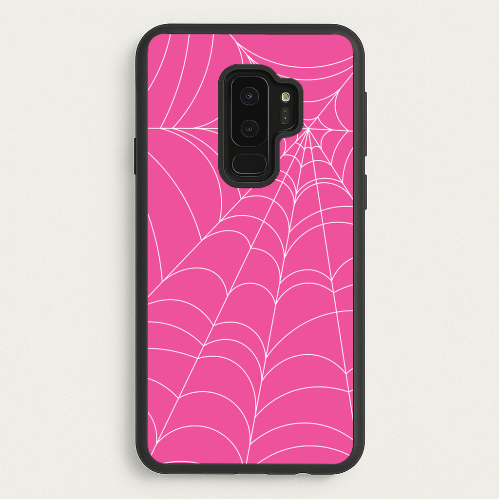 Pink Cobwebs Pattern - Halloween Phone Case for Galaxy S9 Plus