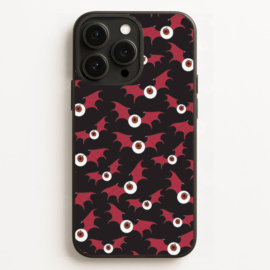 Red Bat Pattern - Halloween Phone Case for iPhone 16 Pro Max