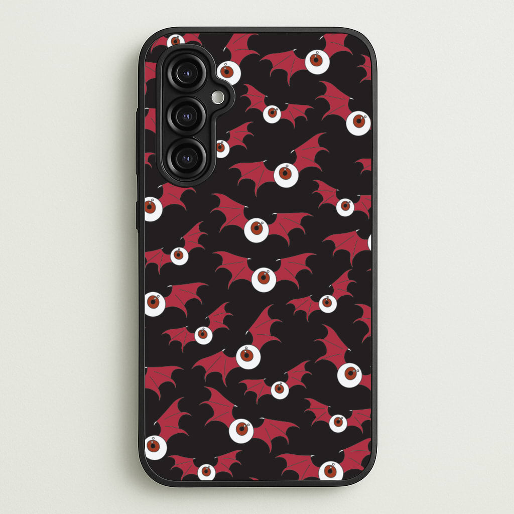 Red Bat Pattern - Halloween Phone Case for Galaxy A14
