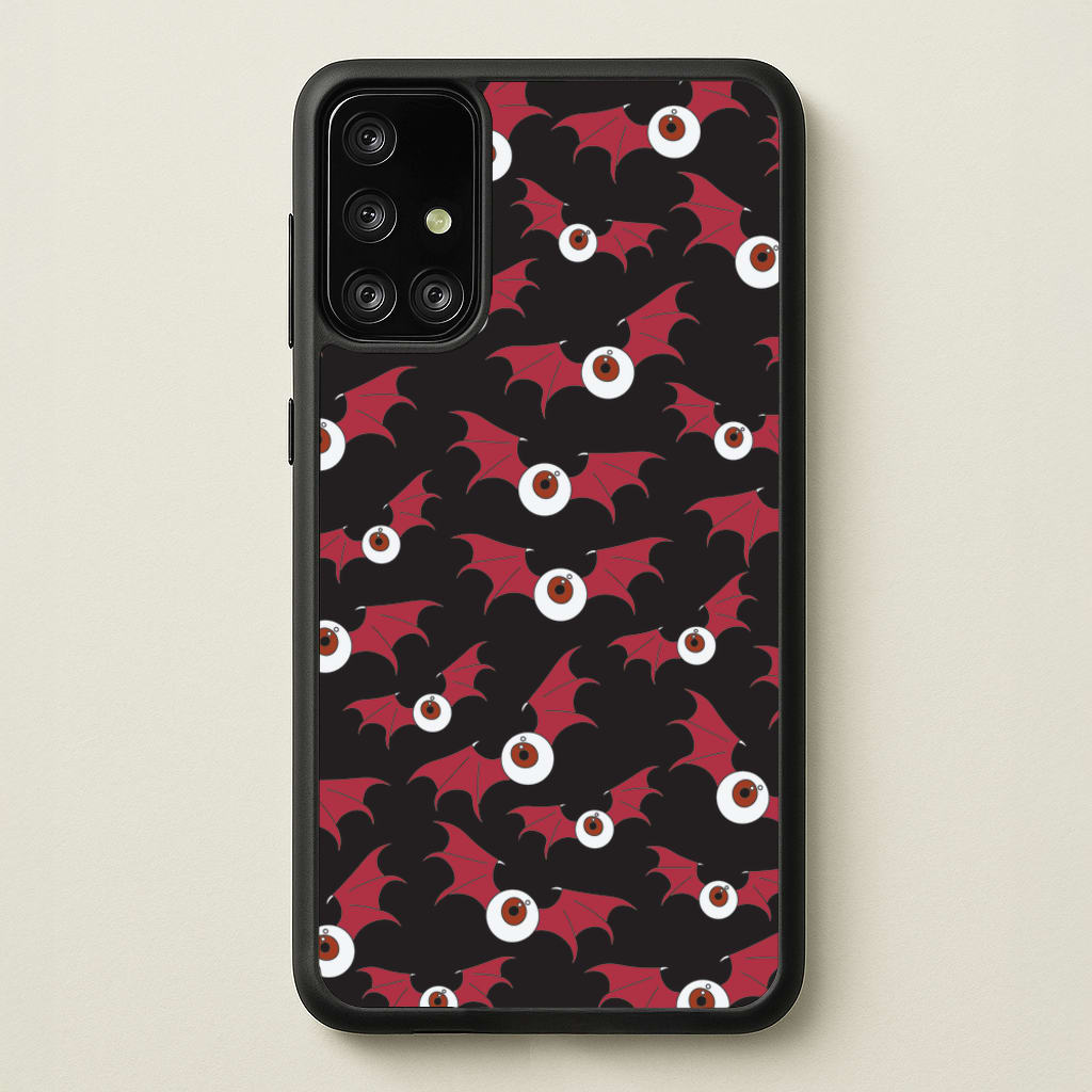 Red Bat Pattern - Halloween Phone Case for Galaxy A71