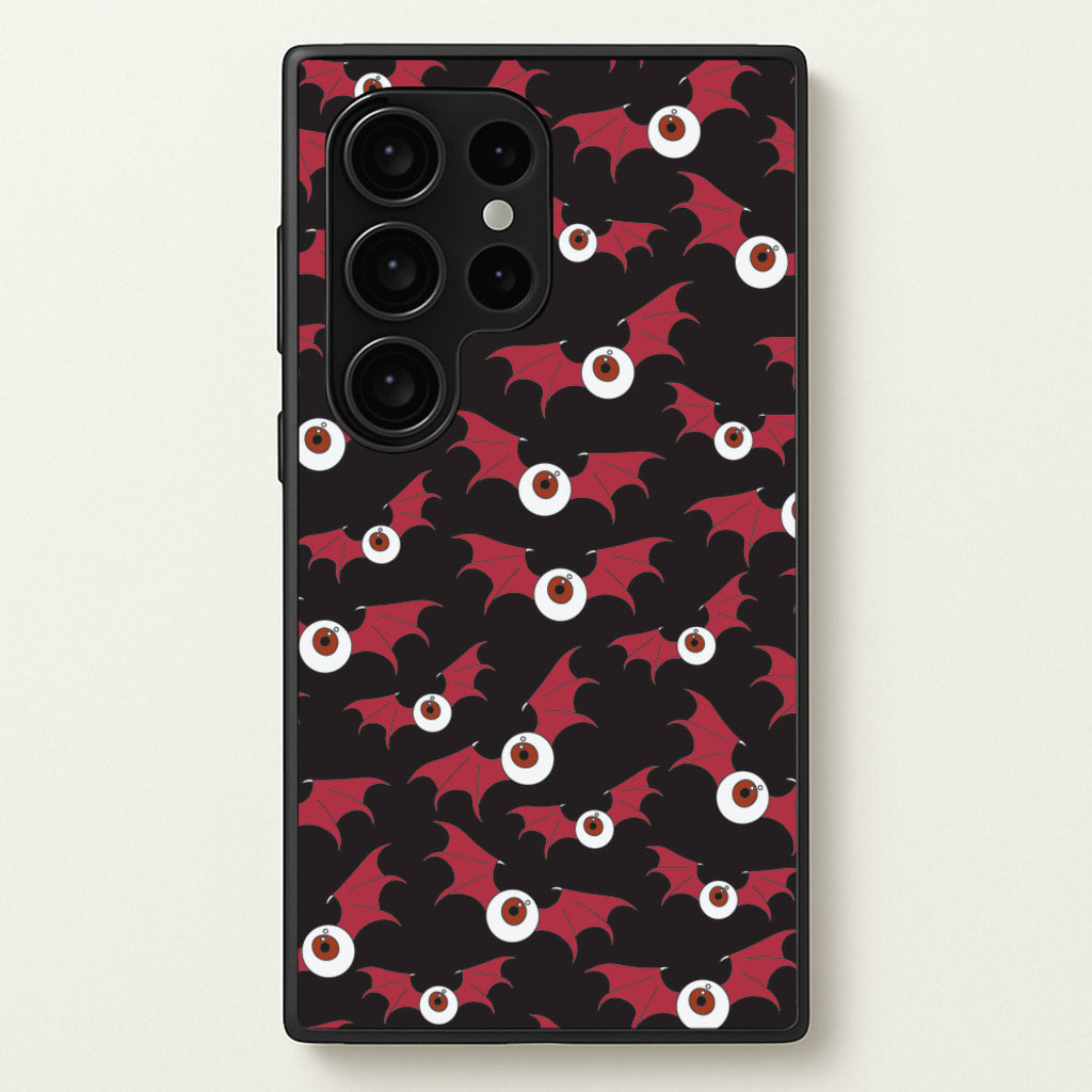 Red Bat Pattern - Halloween Phone Case for Galaxy S24 Ultra