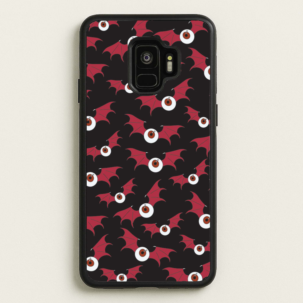 Red Bat Pattern - Halloween Phone Case for Galaxy S9