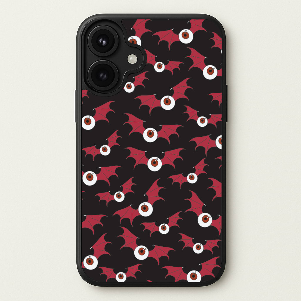 Red Bat Pattern Phone Case for iPhone 17