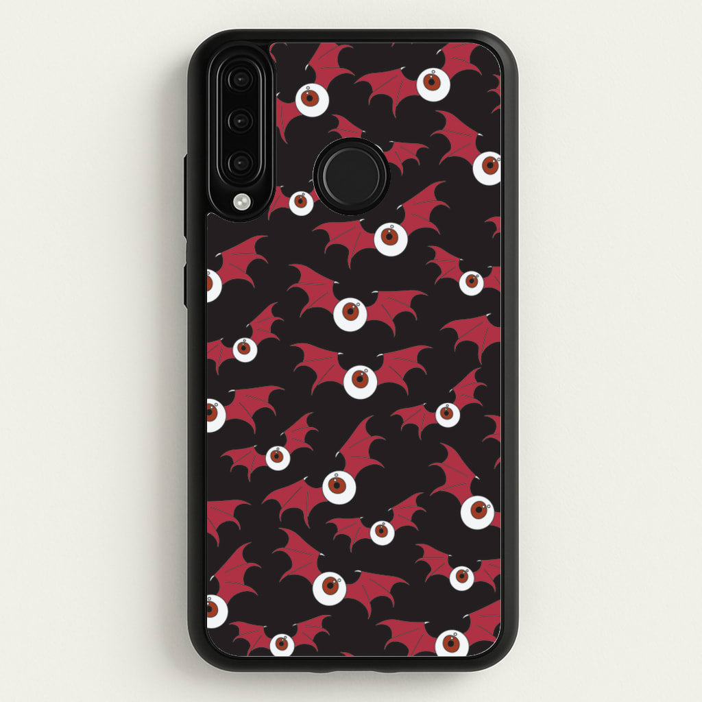 Red Bat Pattern - Halloween Phone Case for Huawei P30 Lite