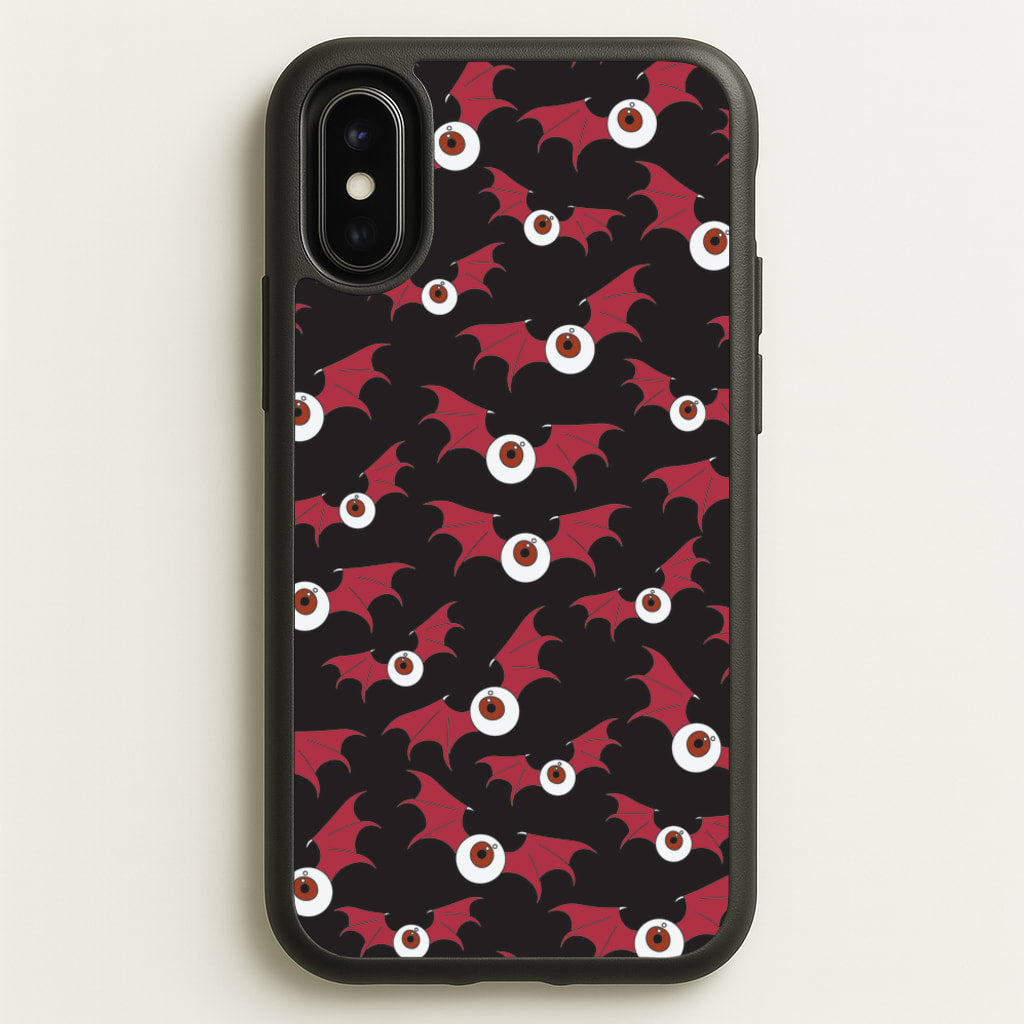 Red Bat Pattern - Halloween Phone Case for iPhone X / XS