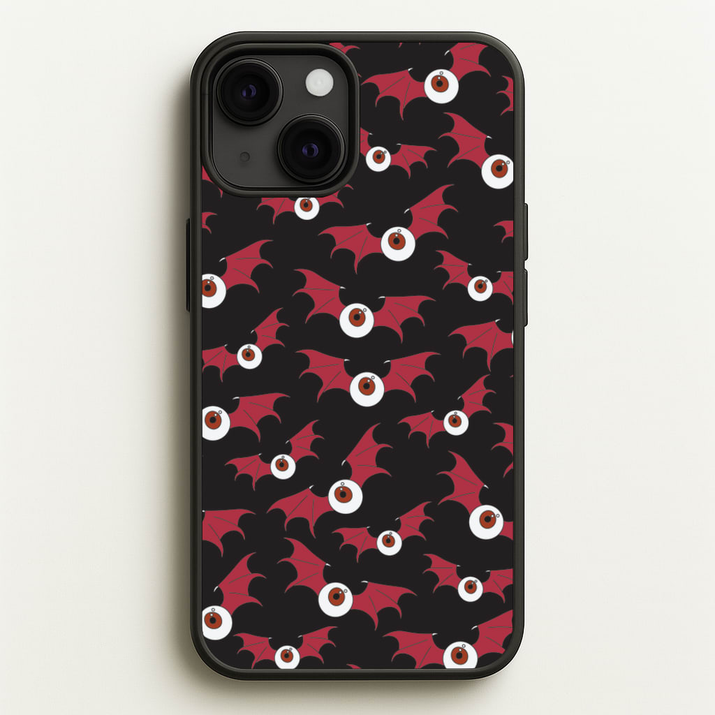 Red Bat Pattern - Halloween Phone Case for iPhone 13