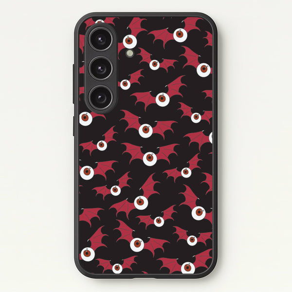 Red Bat Pattern - Halloween Phone Case for Galaxy S24 Plus