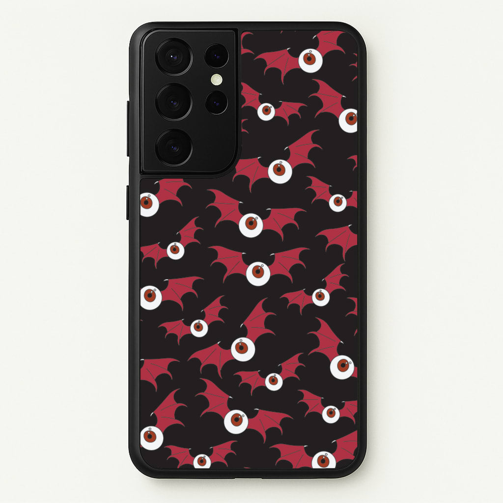 Red Bat Pattern - Halloween Phone Case for Galaxy S21 Ultra