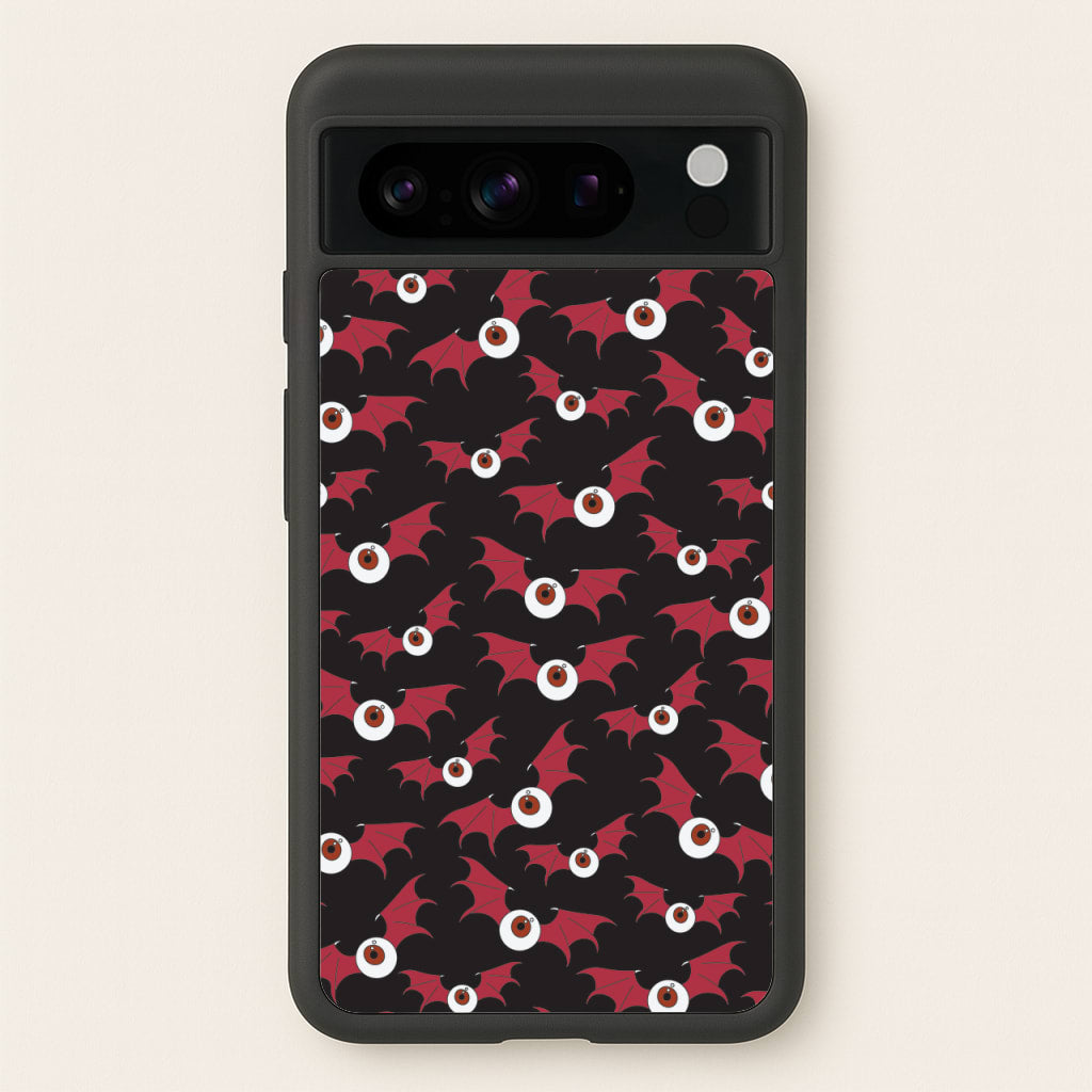 Red Bat Pattern - Halloween Phone Case for Google Pixel 8 Pro