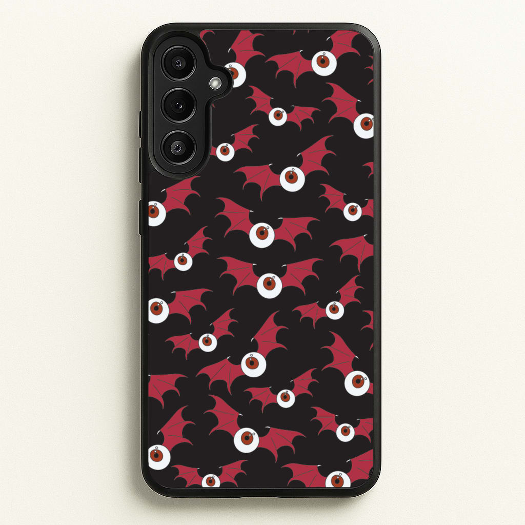 Red Bat Pattern - Halloween Phone Case for Galaxy A34