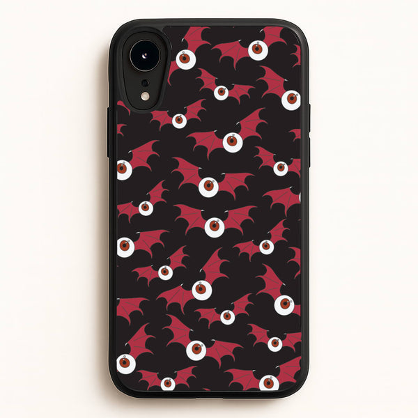 Red Bat Pattern - Halloween Phone Case for iPhone XR