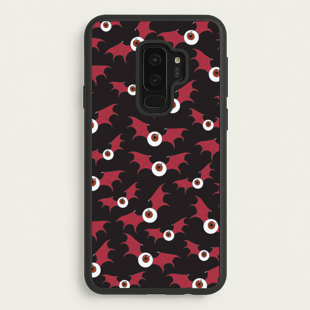 Red Bat Pattern - Halloween Phone Case for Galaxy S9 Plus