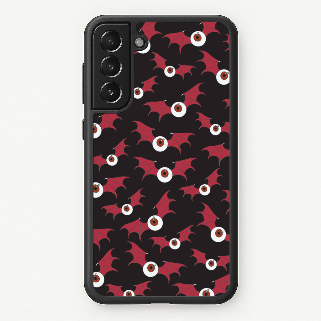Red Bat Pattern - Halloween Phone Case for Galaxy S22