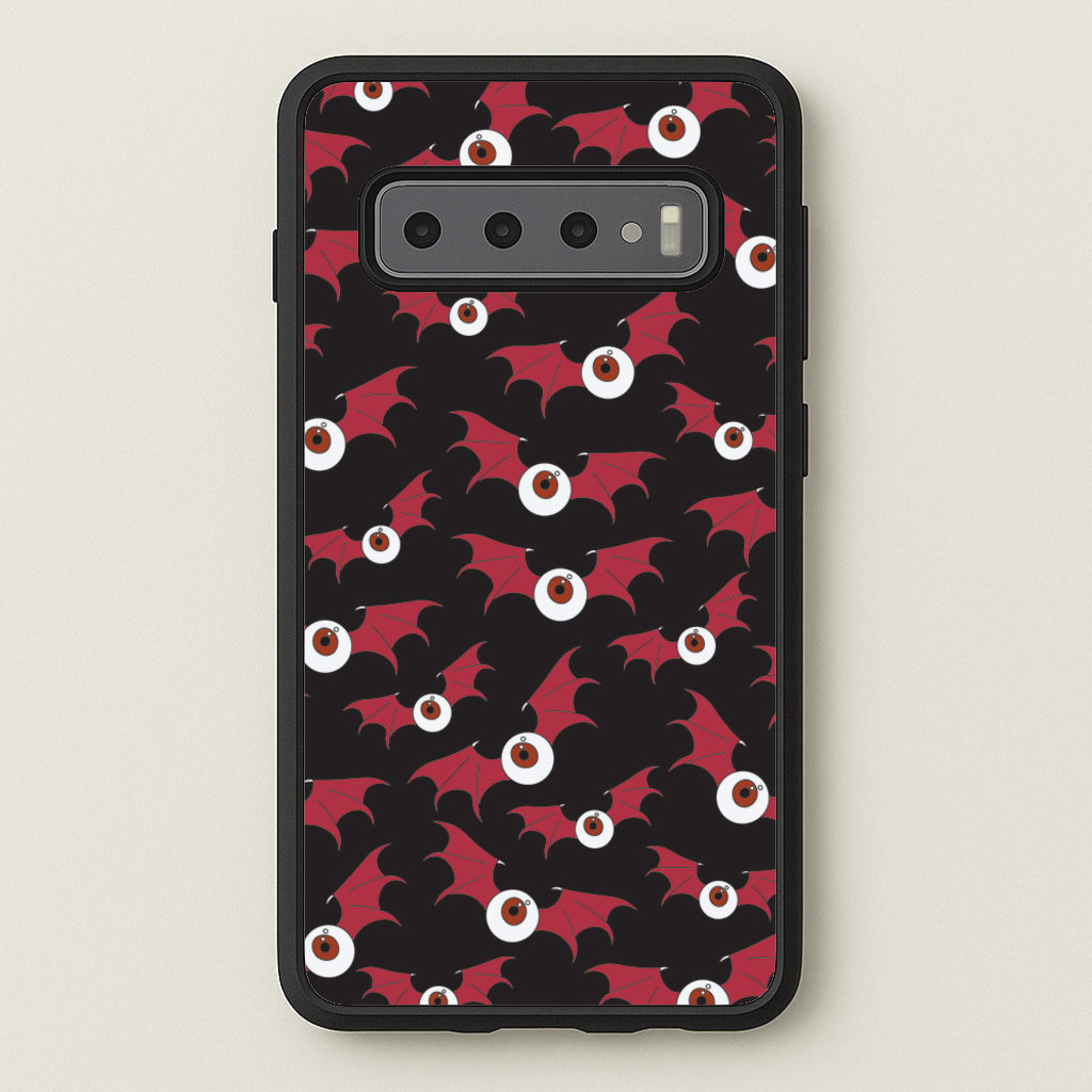 Red Bat Pattern - Halloween Phone Case for Galaxy S10