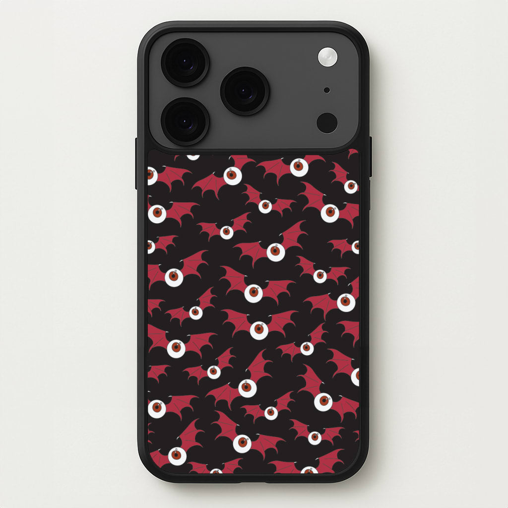 Red Bat Pattern Phone Case for iPhone 17 Pro